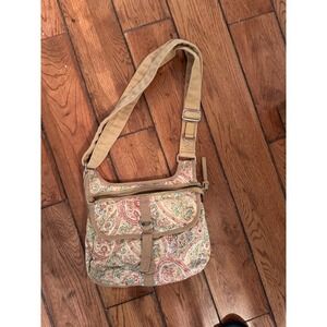 Fossil Modern‎ Vintage Floral Canvas Cross Body Bag Floral Paisley